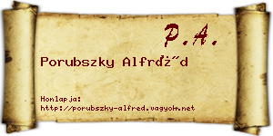 Porubszky Alfréd névjegykártya